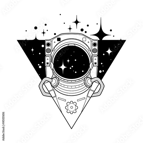 Graphic austronaut in triangle photo