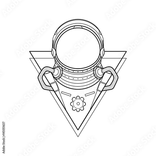 Graphic austronaut in triangle