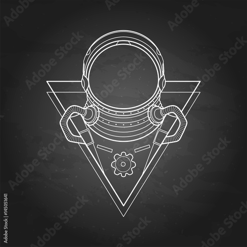 Graphic austronaut in triangle