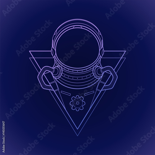 Graphic austronaut in triangle