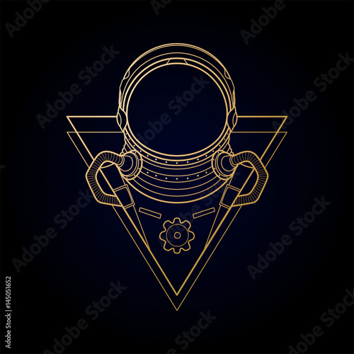 Graphic austronaut in triangle
