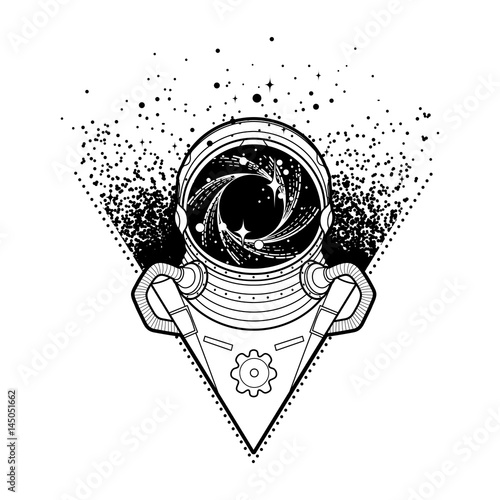 Graphic austronaut in triangle
