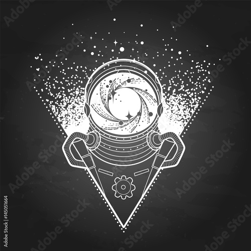Graphic austronaut in triangle