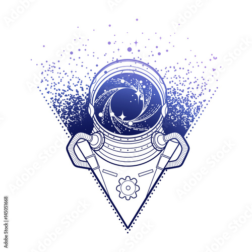 Graphic austronaut in triangle