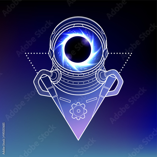 Graphic austronaut in triangle