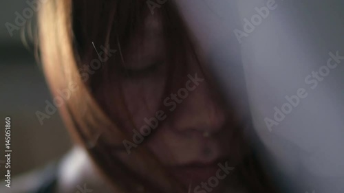 Young girl woke up by her lover