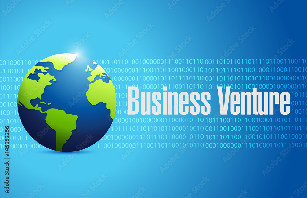 business venture binary sign concept business venture binary sign concept