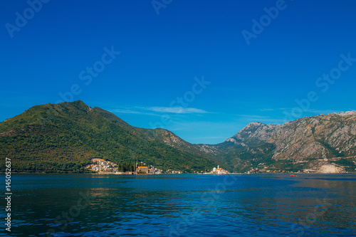 The island of Gospa od Skrpela in the Boko-Kotorsky Gulf near the town of Perast in Montenegro.