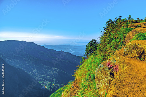 Horton Plains National Park. Big world`s end. Sri Lanka (Ceylon) photo