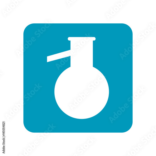 Round flask. Flat icon of laboratory equipment for research, experiments, medicine and pharmaceuticals.