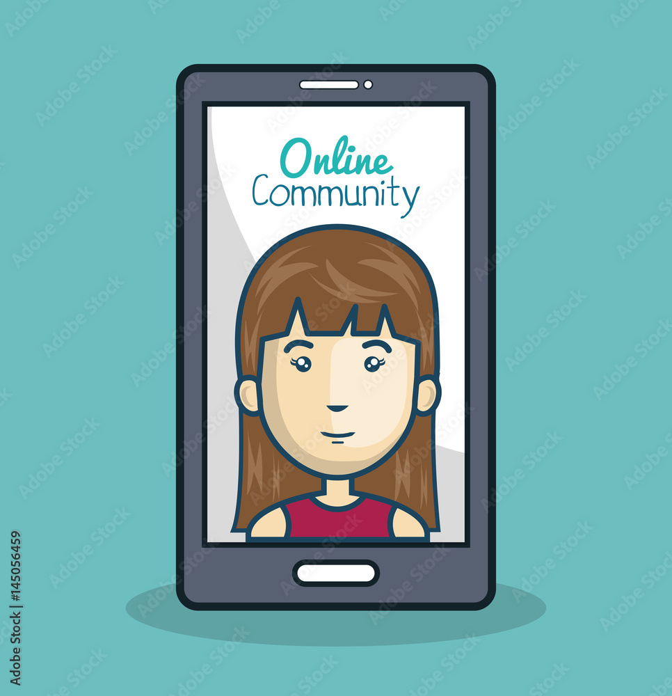 character and smartphone online community design isolated vector illustration eps 10 character and smartphone online community design isolated vector illustration eps 10