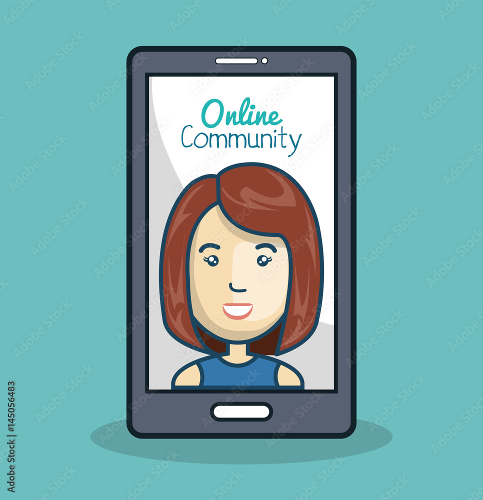 character and smartphone online community design isolated vector illustration eps 10 character and smartphone online community design isolated vector illustration eps 10