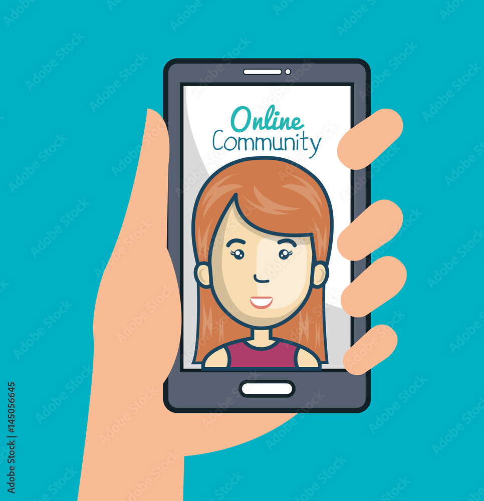 community online with hand holdign smartphone vector illustration eps 10 community online with hand holdign smartphone vector illustration eps 10