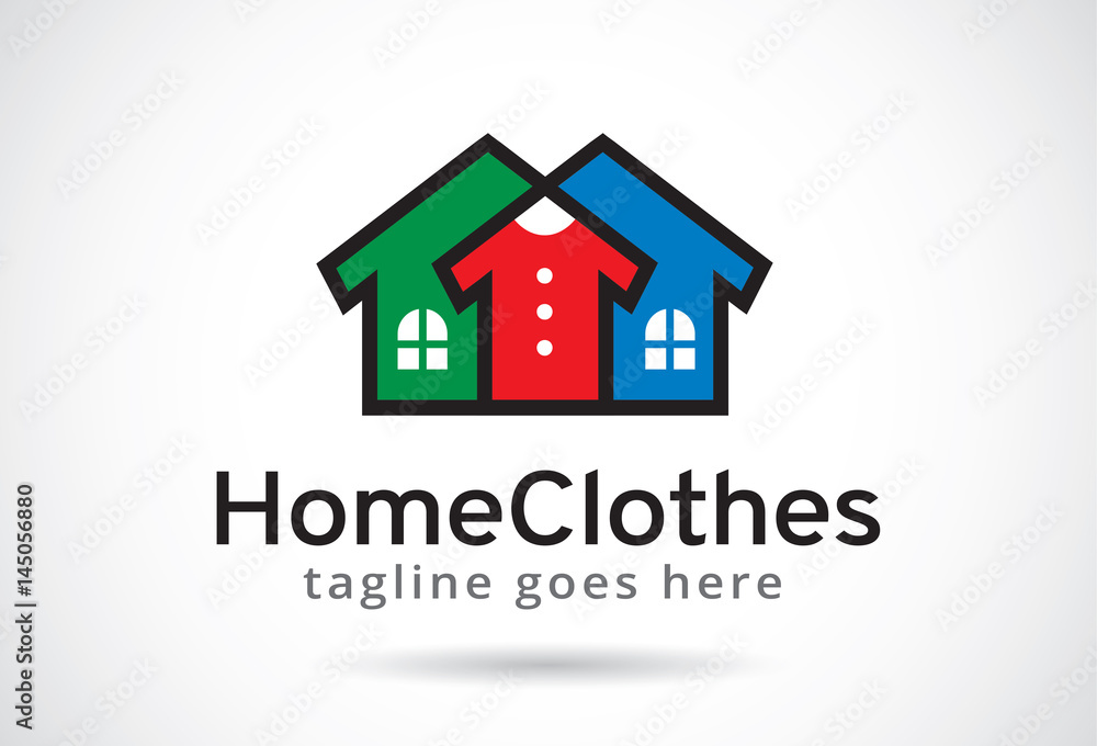 Home Clothes Logo Template Design Vector, Emblem, Design Concept, Creative Symbol, Icon