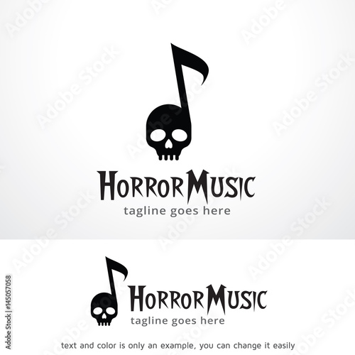 Horror Music Logo Template Design Vector, Emblem, Design Concept, Creative Symbol, Icon