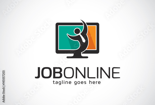 Job Online Logo Template Design Vector, Emblem, Design Concept, Creative Symbol, Icon