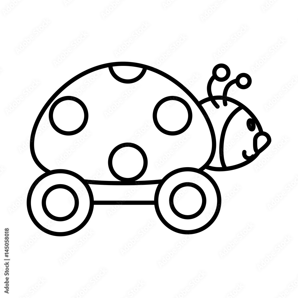 ladybug with wheels toy vector illustration design ladybug with wheels toy vector illustration design