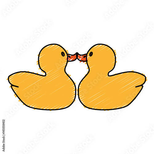 plastic little ducky toy vector illustration design