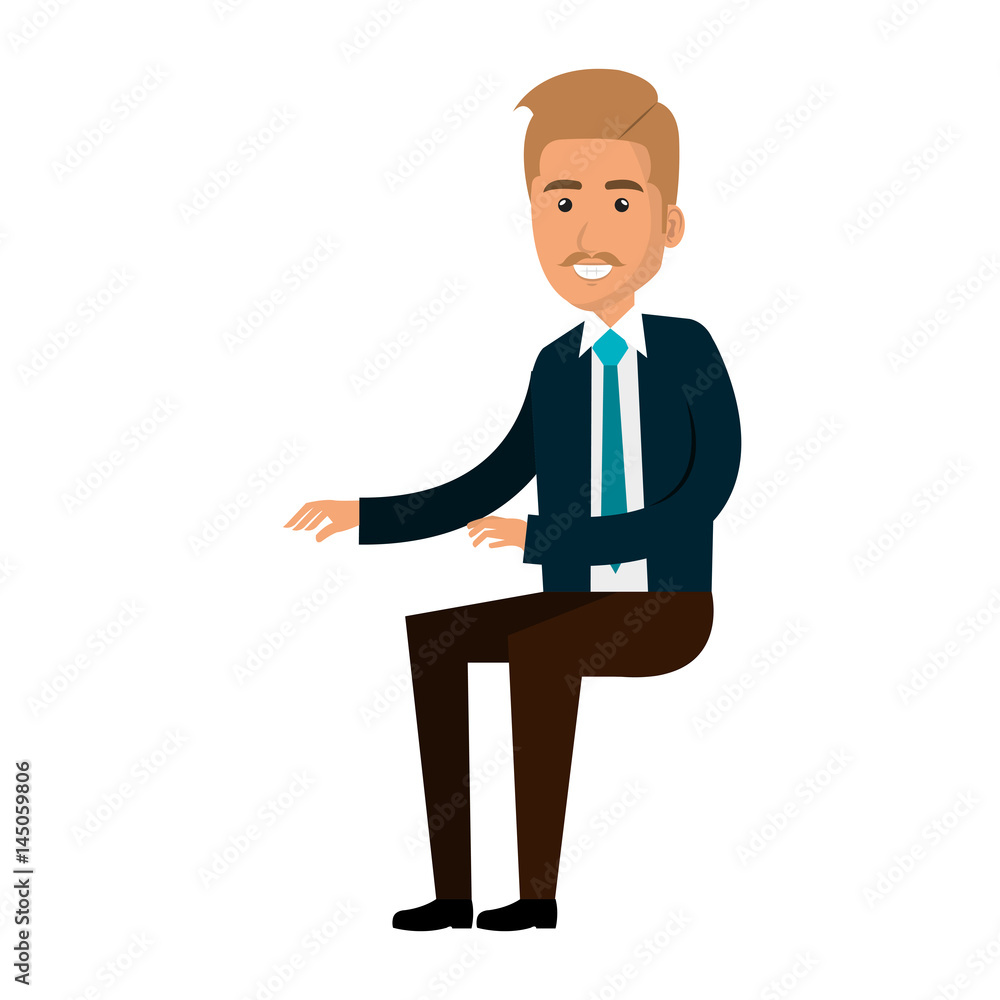 businessman doing seated pose vector illustration design businessman doing seated pose vector illustration design