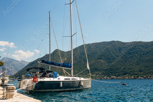 Yachts and boats in the Adriatic Sea  in Montenegro