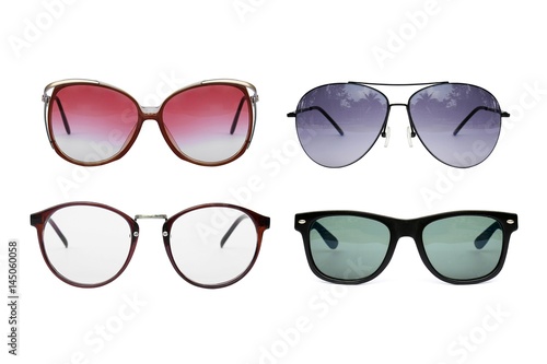 Sunglasses collection isolated on white background, Sunglasses photo set.