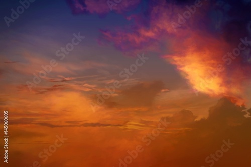 Prayer time . Decline in pink tones . Against the background of clouds. beautiful sky. Nasa . Yellow and pink clouds . 