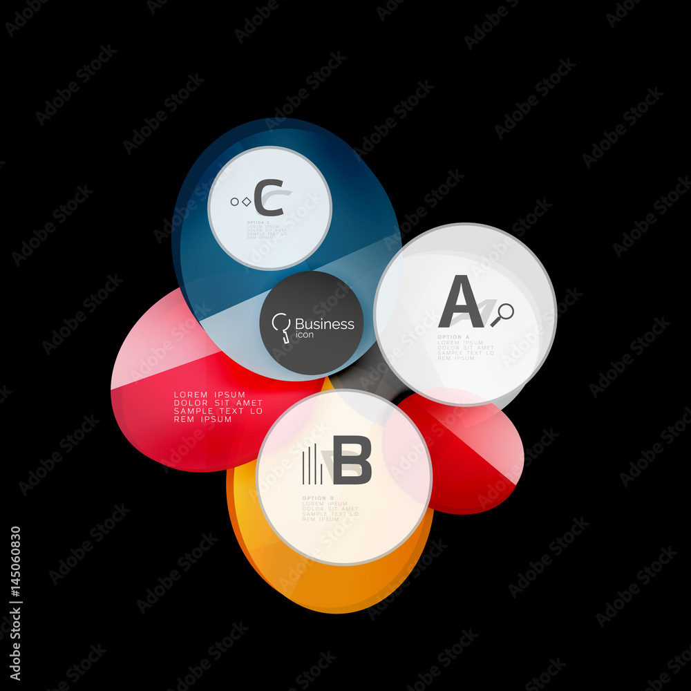 Glossy glass circle banner design template Glossy glass circle banner design template
