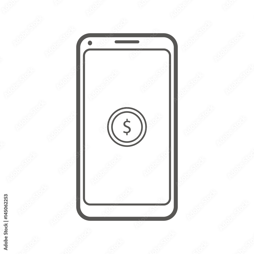Business icon, management. Simple vector icon of a smartphone. Line art style.
Business icon, management. Simple vector icon of a smartphone. Line art style.