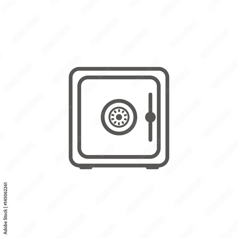 Business icon, management. Simple vector icon of a traditional safe box. Line art style.
Business icon, management. Simple vector icon of a traditional safe box. Line art style.