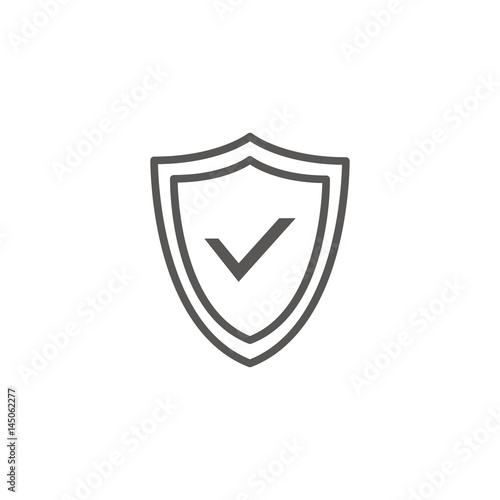 Business icon, management. Simple vector icon of a shield. Line art style.
