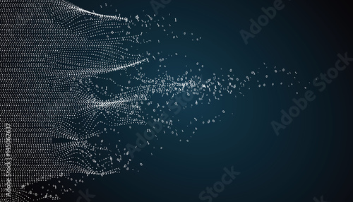 Wavy abstract graphic design, a sense of science and technology background.