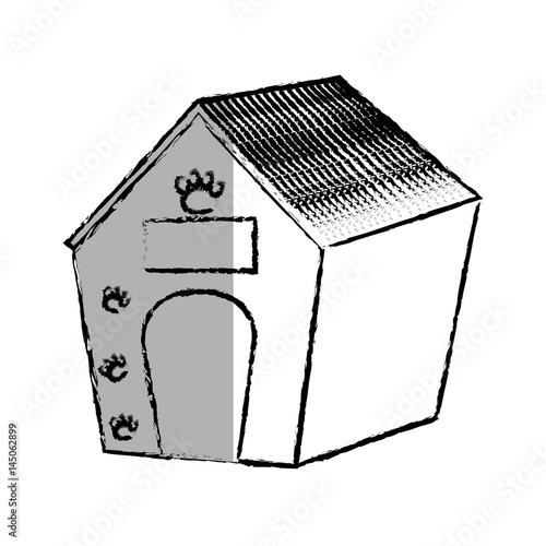 pet wooden house icon vector illustration design