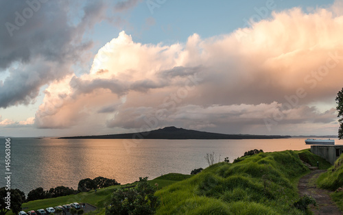 View to Rangitoto Island from North Head Devonport, New Zealand.
