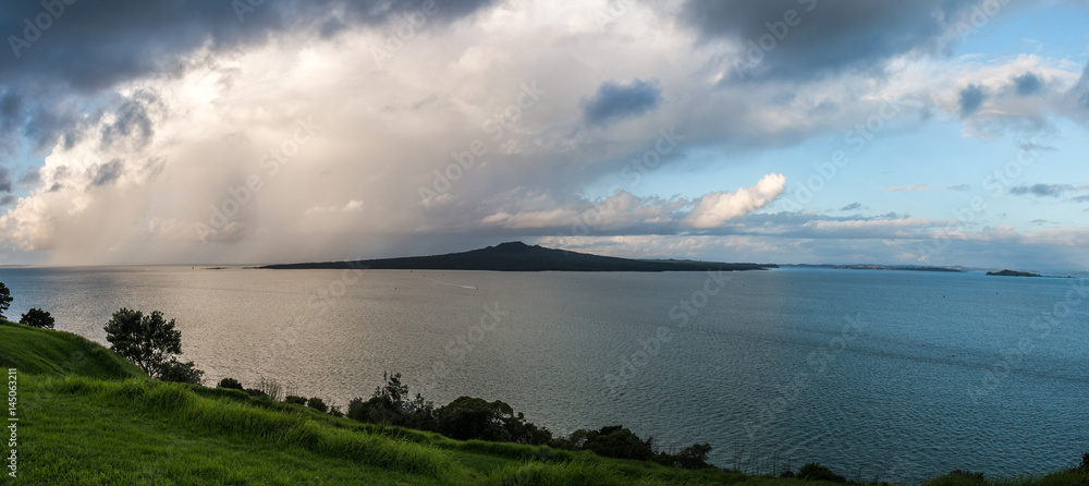 View to Rangitoto Island from North Head Devonport, New Zealand.