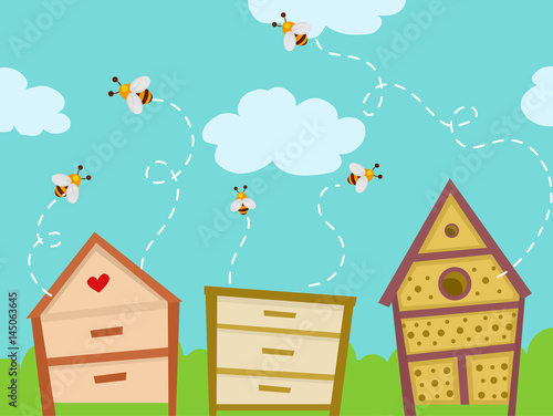 Colorful Bee Hives House