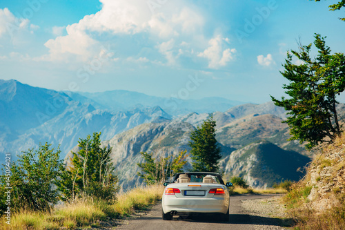 The car rides on mountain roads in Montenegro