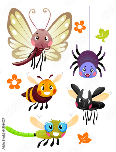 Cute Colorful Bugs Mascots © BNP Design Studio