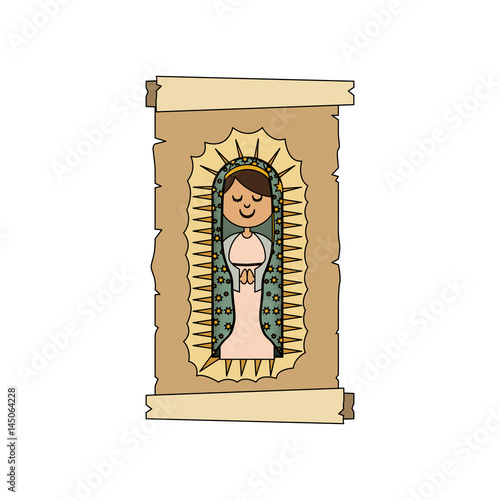 colorful background with canvas of virgin of guadalupe vector illustration