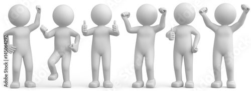 weisse 3d Männchen beimfreuen und jubeln