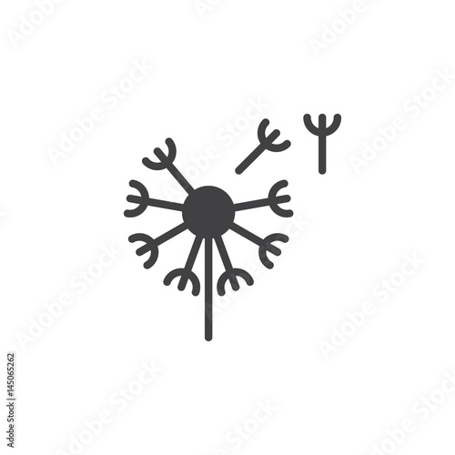 Вandelion, taraxacum icon vector, filled flat sign, solid pictogram isolated on white. Blowball symbol, logo illustration. Pixel perfect