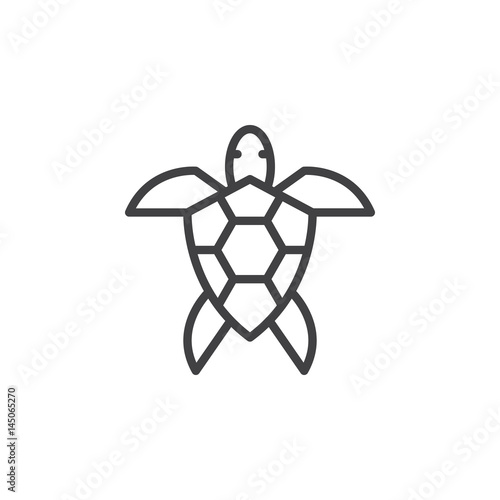 Sea turtle line icon, outline vector sign, linear style pictogram isolated on white. Symbol, logo illustration. Editable stroke. Pixel perfect