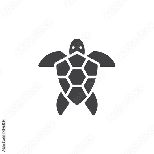 Sea turtle icon vector, filled flat sign, solid pictogram isolated on white. Symbol, logo illustration. Pixel perfect