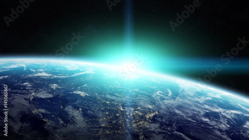 Fototapeta Naklejka Na Ścianę i Meble -  Planet Earth in space 3D rendering elements of this image furnished by NASA