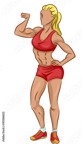 Girl Muscular Pose Body Bui...