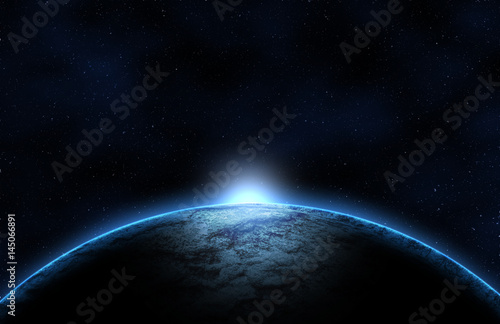 Concept or idea , planet in the universe reflective light Make up shadow