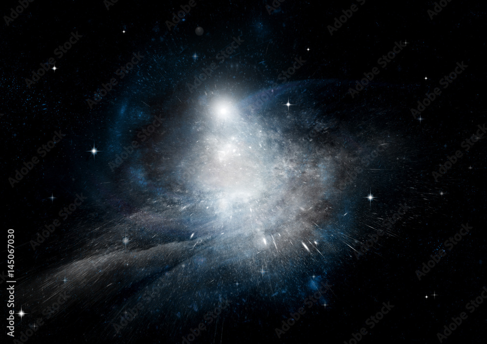 Stars, dust and gas nebula in a far galaxy Stars, dust and gas nebula in a far galaxy
