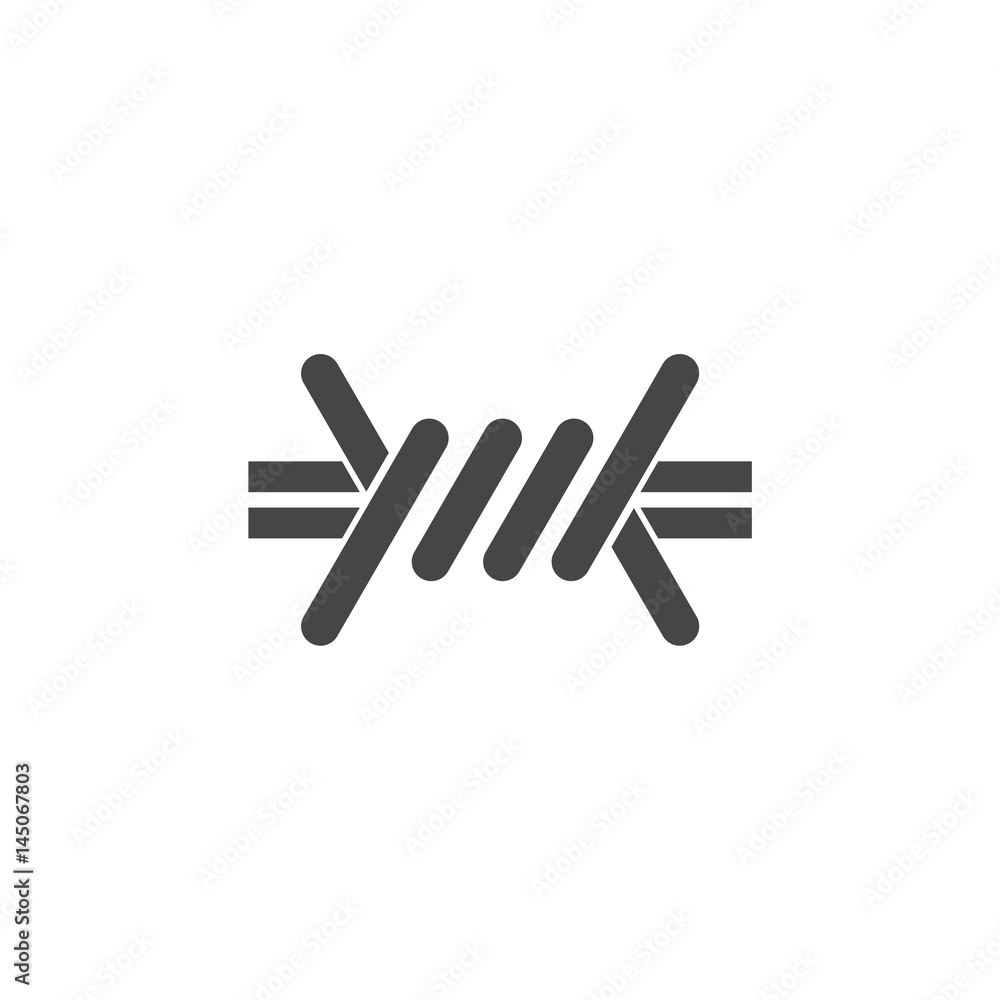 Silhouette barbed wire icon, simple vector illustration Silhouette barbed wire icon, simple vector illustration