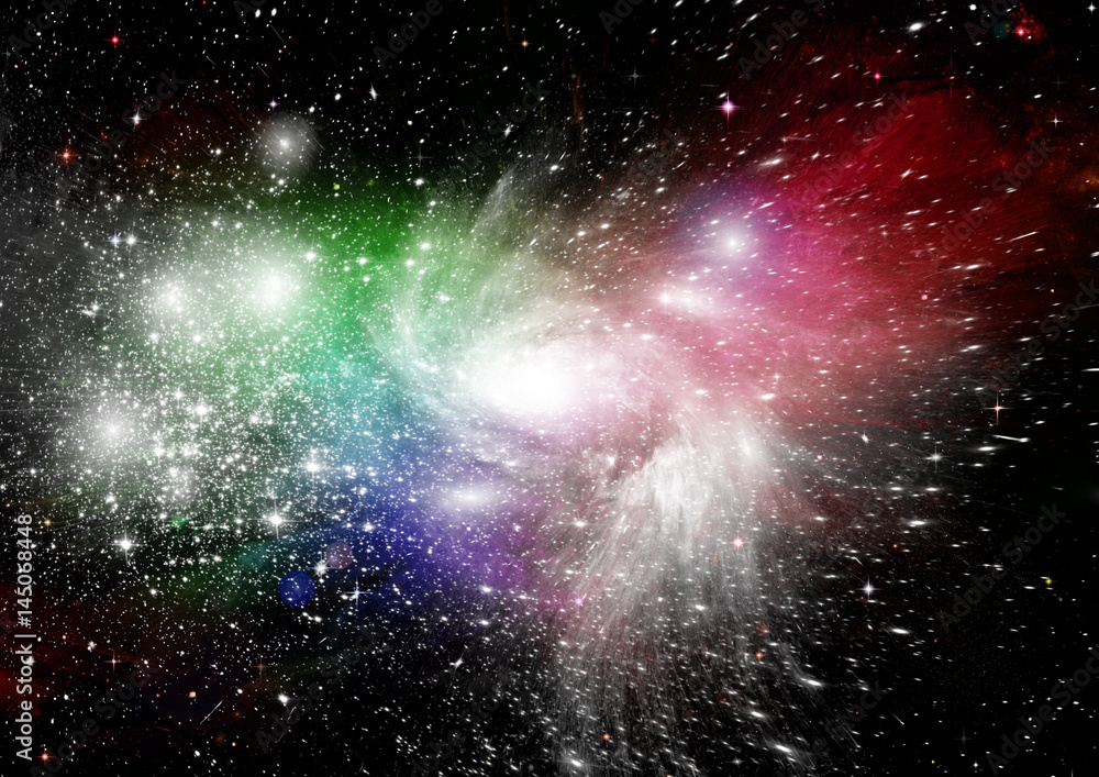 Stars, dust and gas nebula in a far galaxy Stars, dust and gas nebula in a far galaxy
