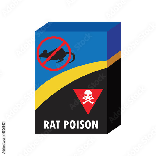 box of rat killer poison and no rat sign concept. vector illustration