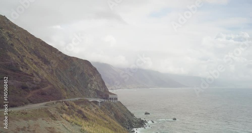 Time lapse of Pitkins Curve Bridge near Big Sur in Monterey County, California.  photo